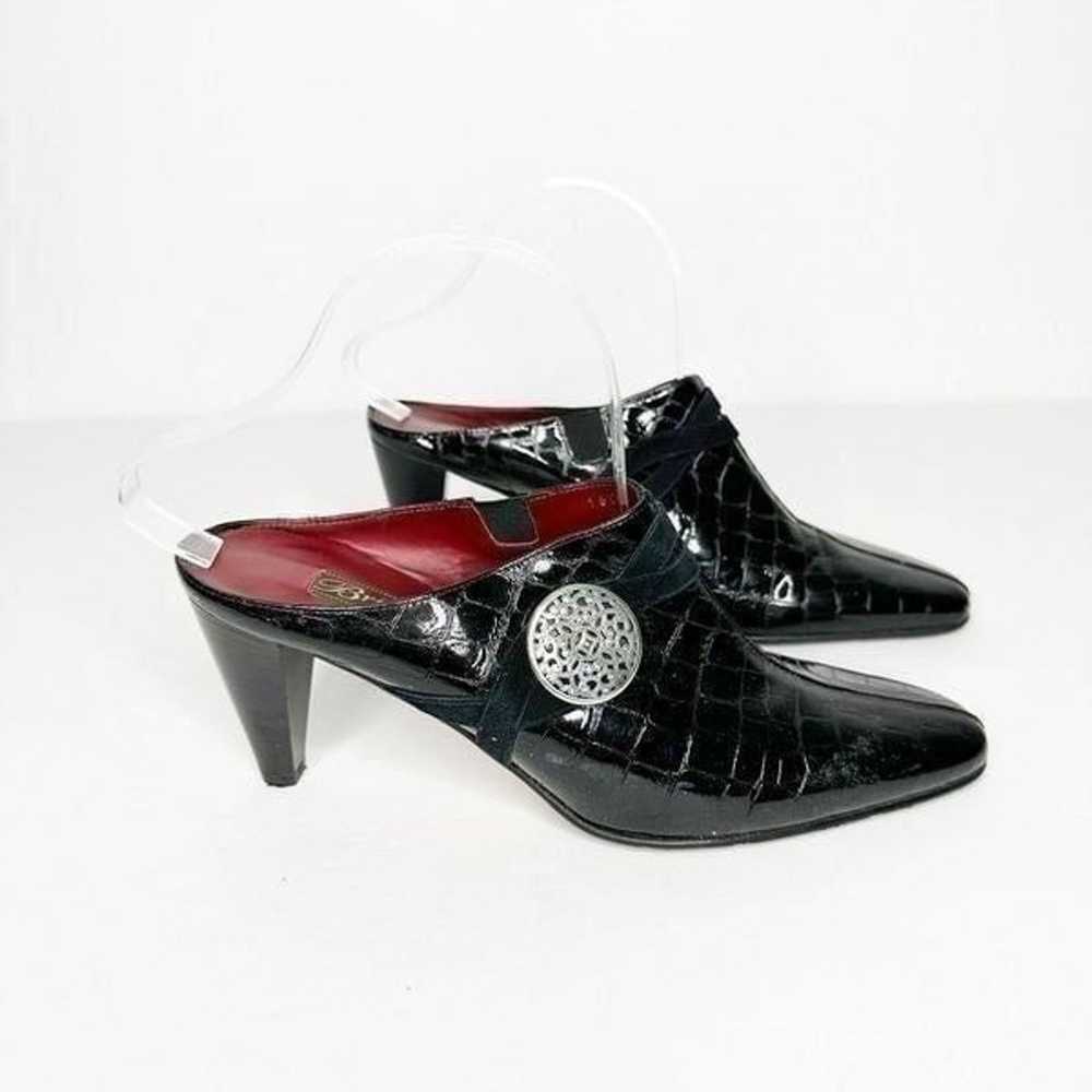 Brighton Romeo Mules Italian Black Patent Leather… - image 3