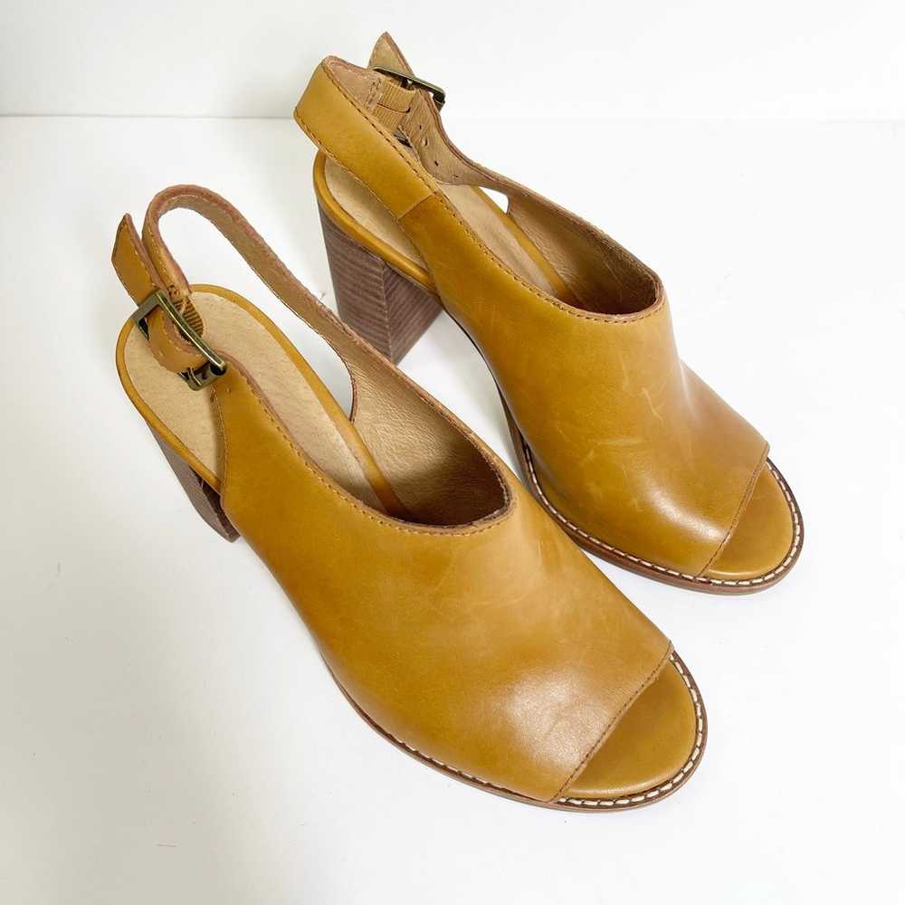 Madewell The Cary Block Heel Peep Toe Tan Leather… - image 2