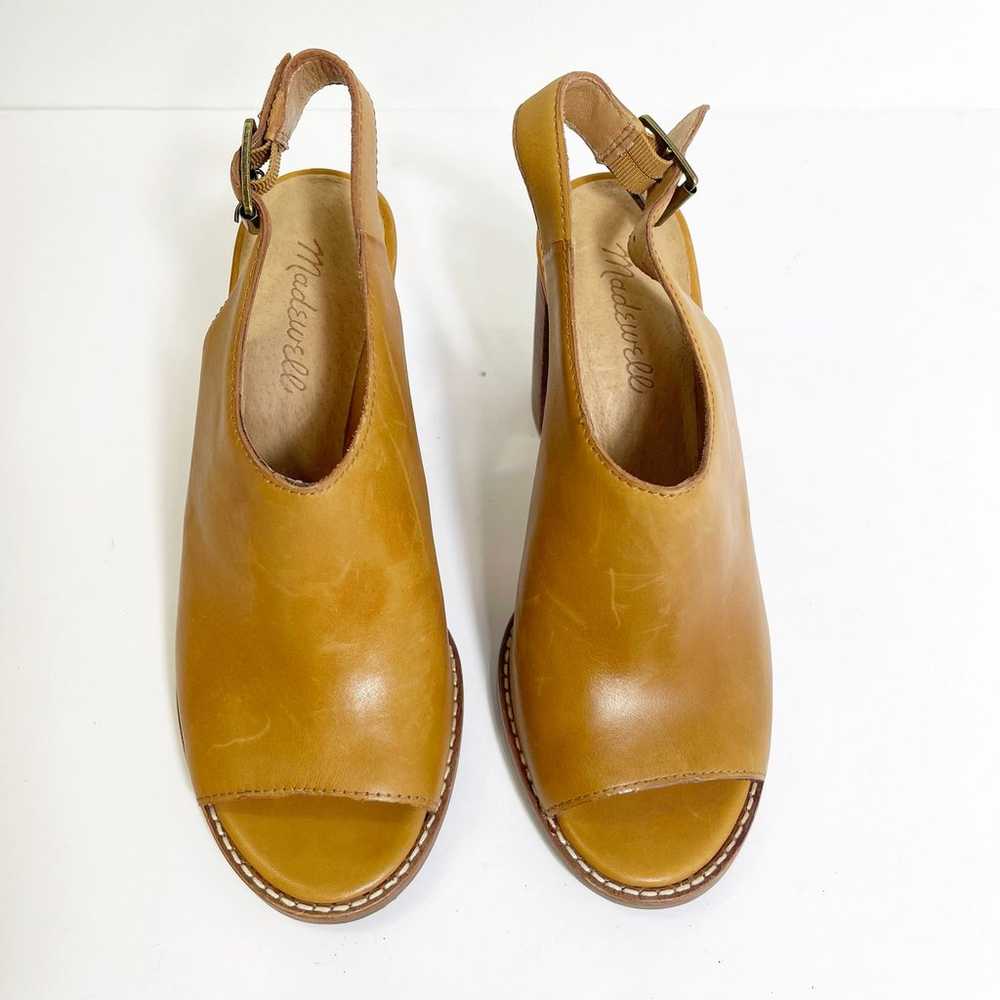 Madewell The Cary Block Heel Peep Toe Tan Leather… - image 3