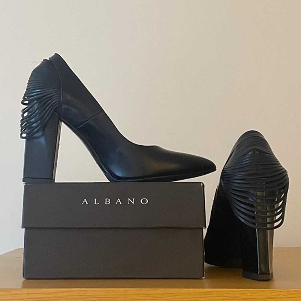 Albano Black Leather Pumps - image 1