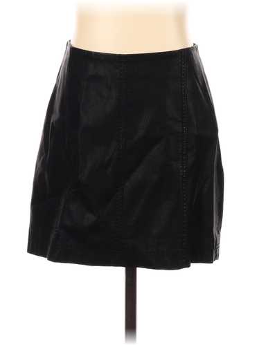 Free People Women Black Faux Leather Skirt 2