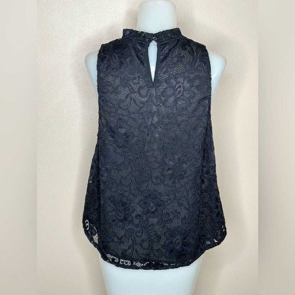 Elodie Elegant Black Lace Sleeveless Top High Nec… - image 3