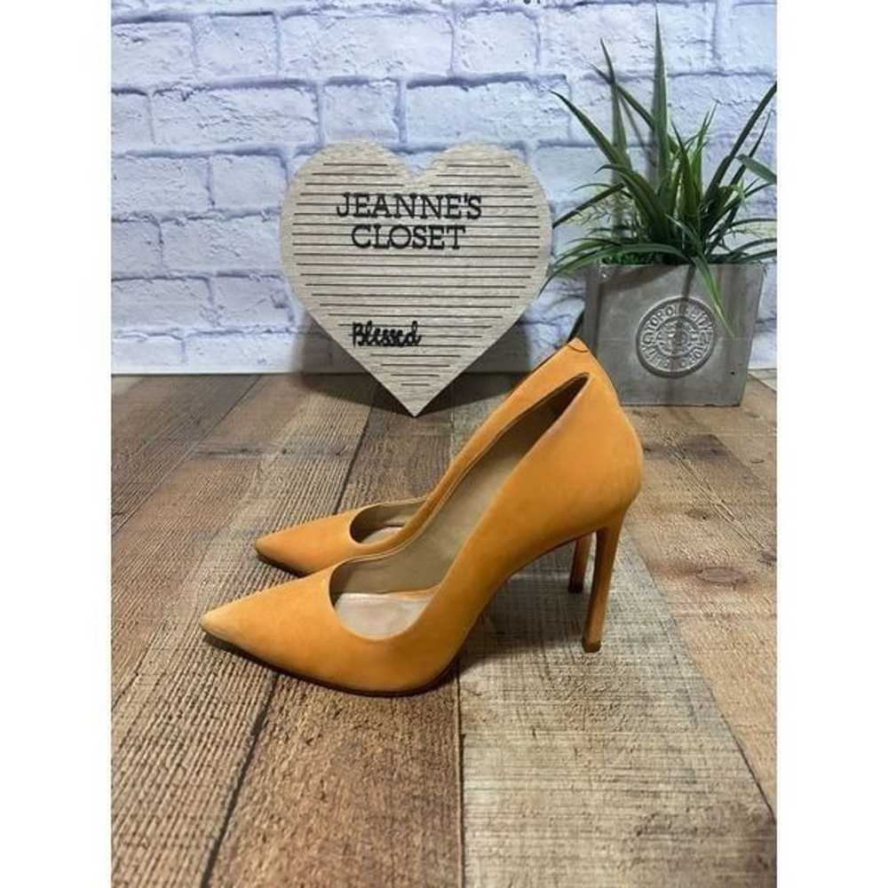 Schutz Lou Pump In orange nubuck Suede Heels Size… - image 10