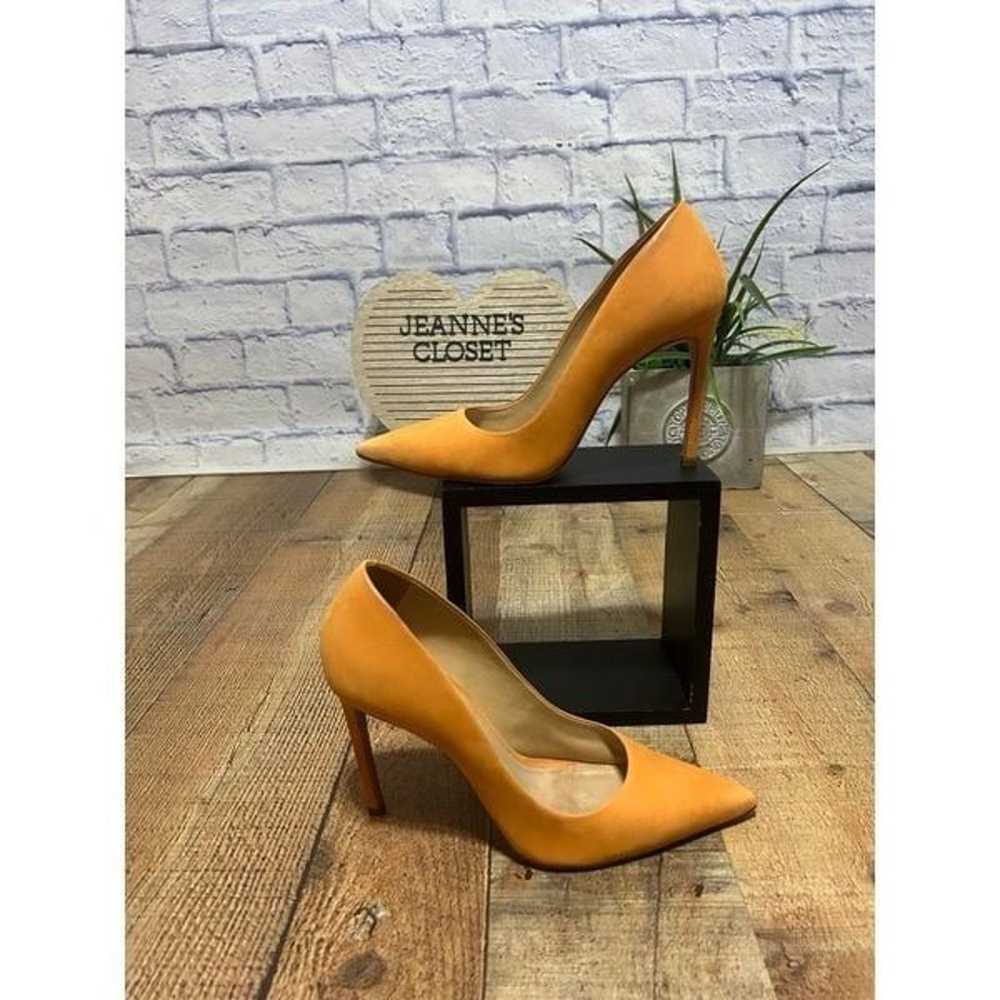 Schutz Lou Pump In orange nubuck Suede Heels Size… - image 3