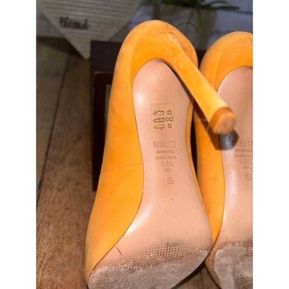 Schutz Lou Pump In orange nubuck Suede Heels Size… - image 7