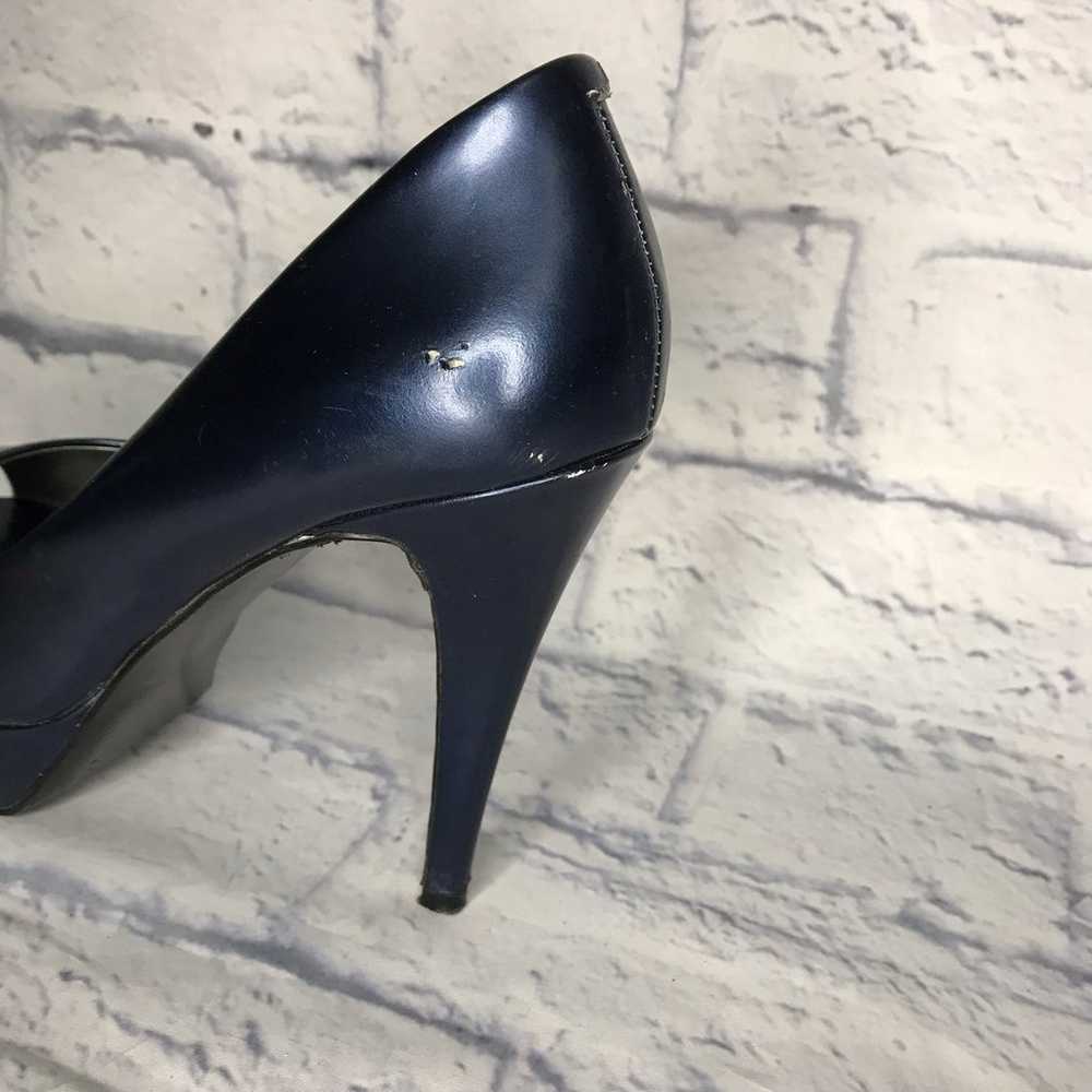 Guess Metallic Blue Peeptoe Pump - image 4