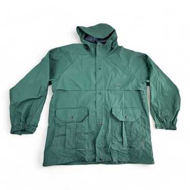 Cabelas Cabelas Raincoat Green Rain Jacket Hood P… - image 1