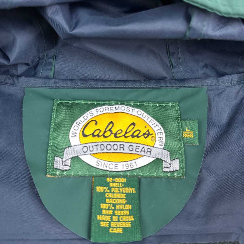 Cabelas Cabelas Raincoat Green Rain Jacket Hood P… - image 5