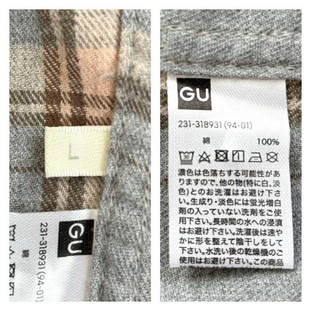 GU Flannel Check Shirt Long Sleeve Women's Cotton… - image 11