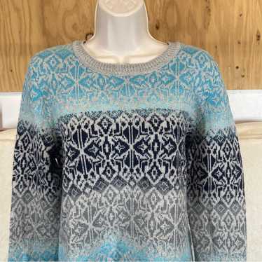 Talbots lambswool blend crewneck sweater ombré no… - image 1