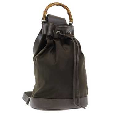 Gucci GUCCI Bamboo Backpack Nylon Brown - image 1