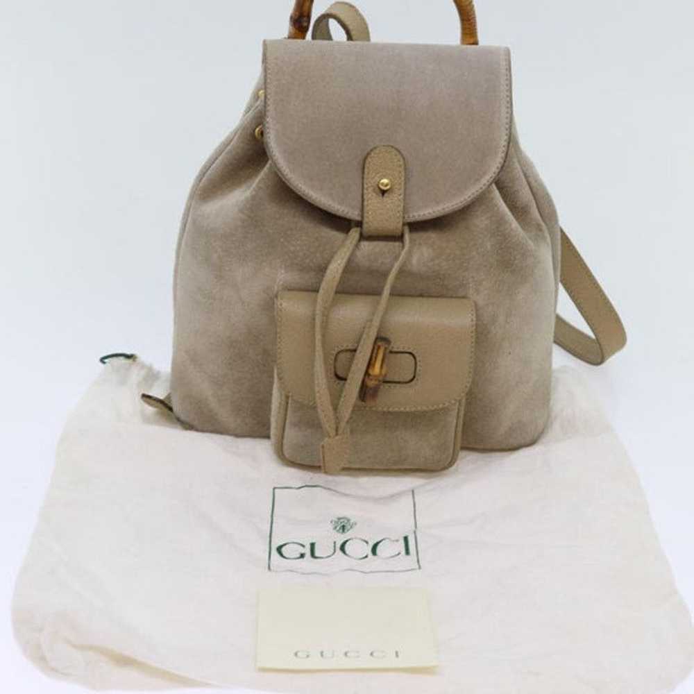 Gucci GUCCI Bamboo Backpack Suede Beige 003 3444 … - image 12