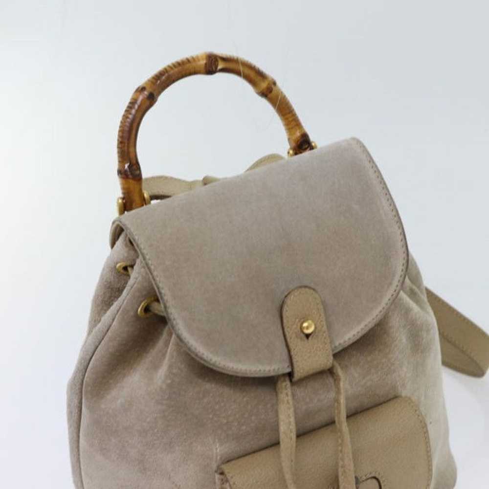 Gucci GUCCI Bamboo Backpack Suede Beige 003 3444 … - image 6