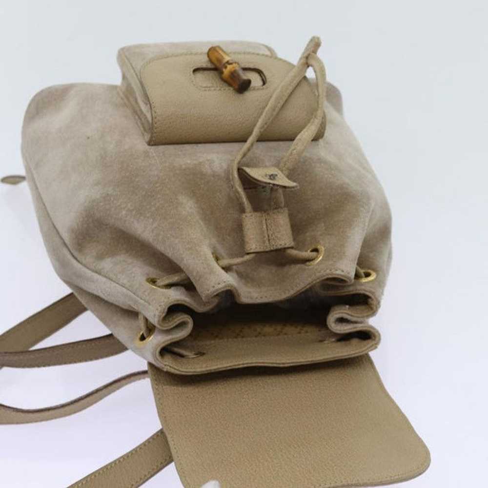 Gucci GUCCI Bamboo Backpack Suede Beige 003 3444 … - image 9