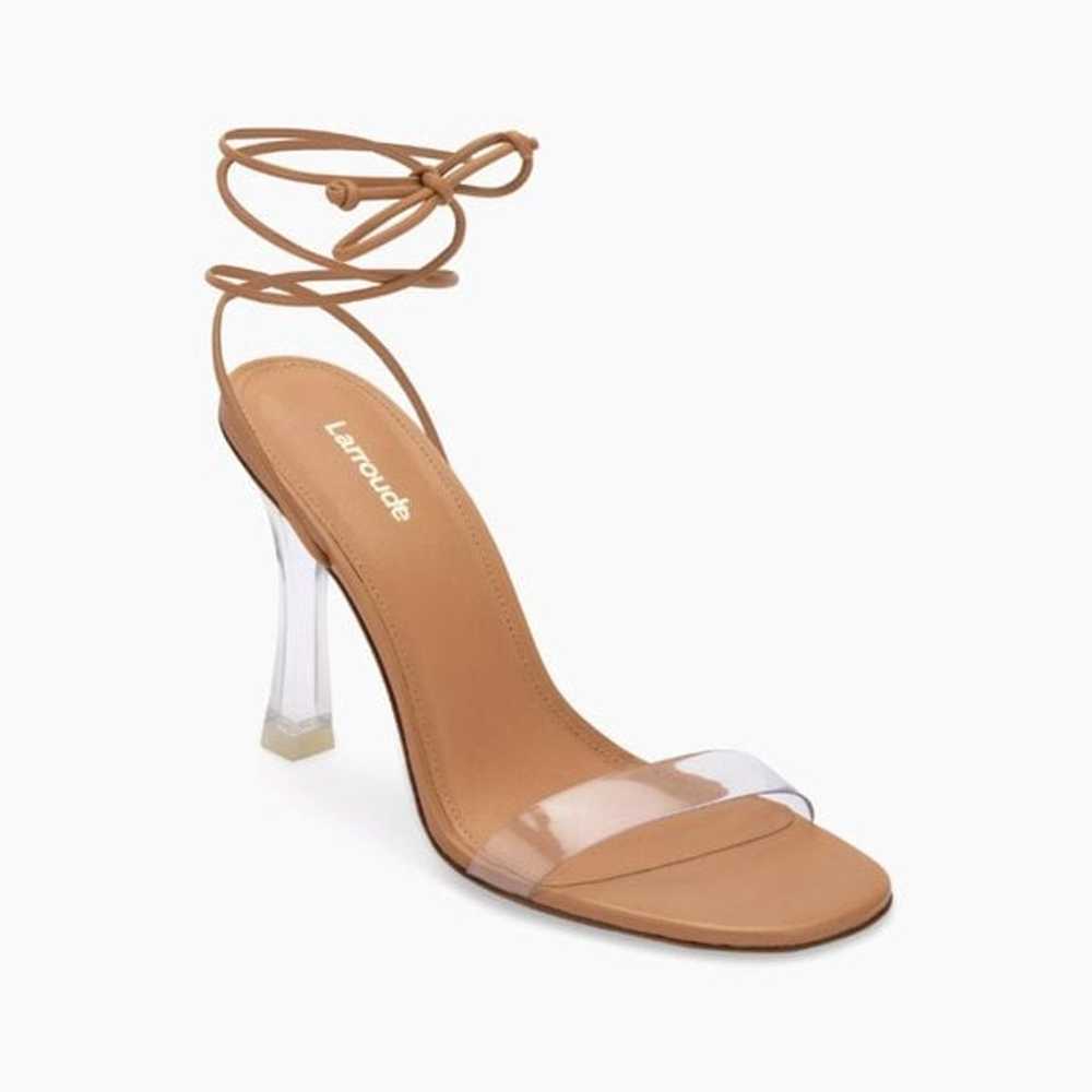 Larroude Gloria Heeled Transparent Strappy Sandal… - image 1