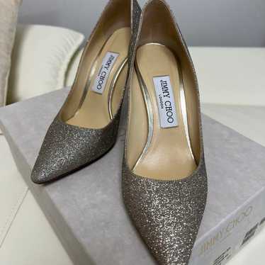 JIMMY CHOO Silver Glitter High Heels Size 36.5 ♡ … - image 1