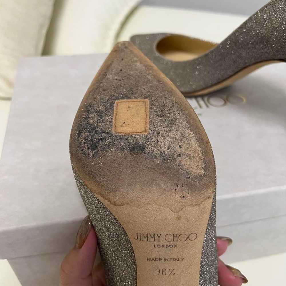 JIMMY CHOO Silver Glitter High Heels Size 36.5 ♡ … - image 4