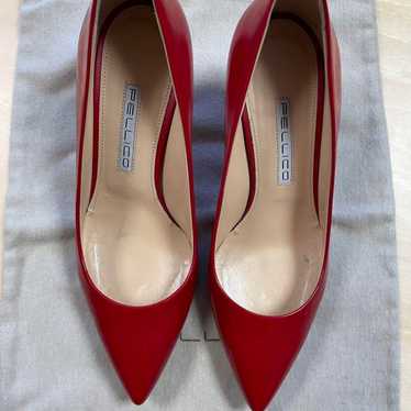 PELLICO Red Leather High Heel Pumps with approxim… - image 1