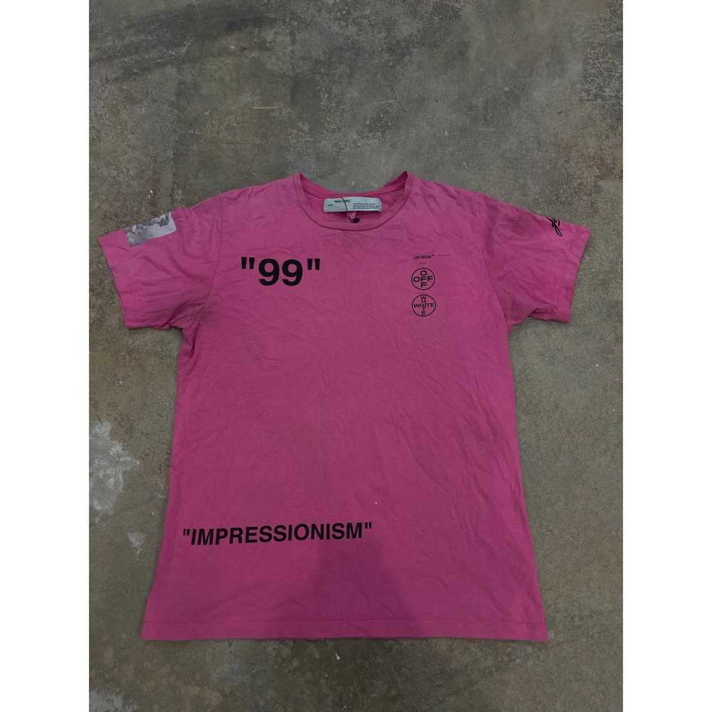 Off-White Off-White Tee Pink Impressions Used Lar… - image 1