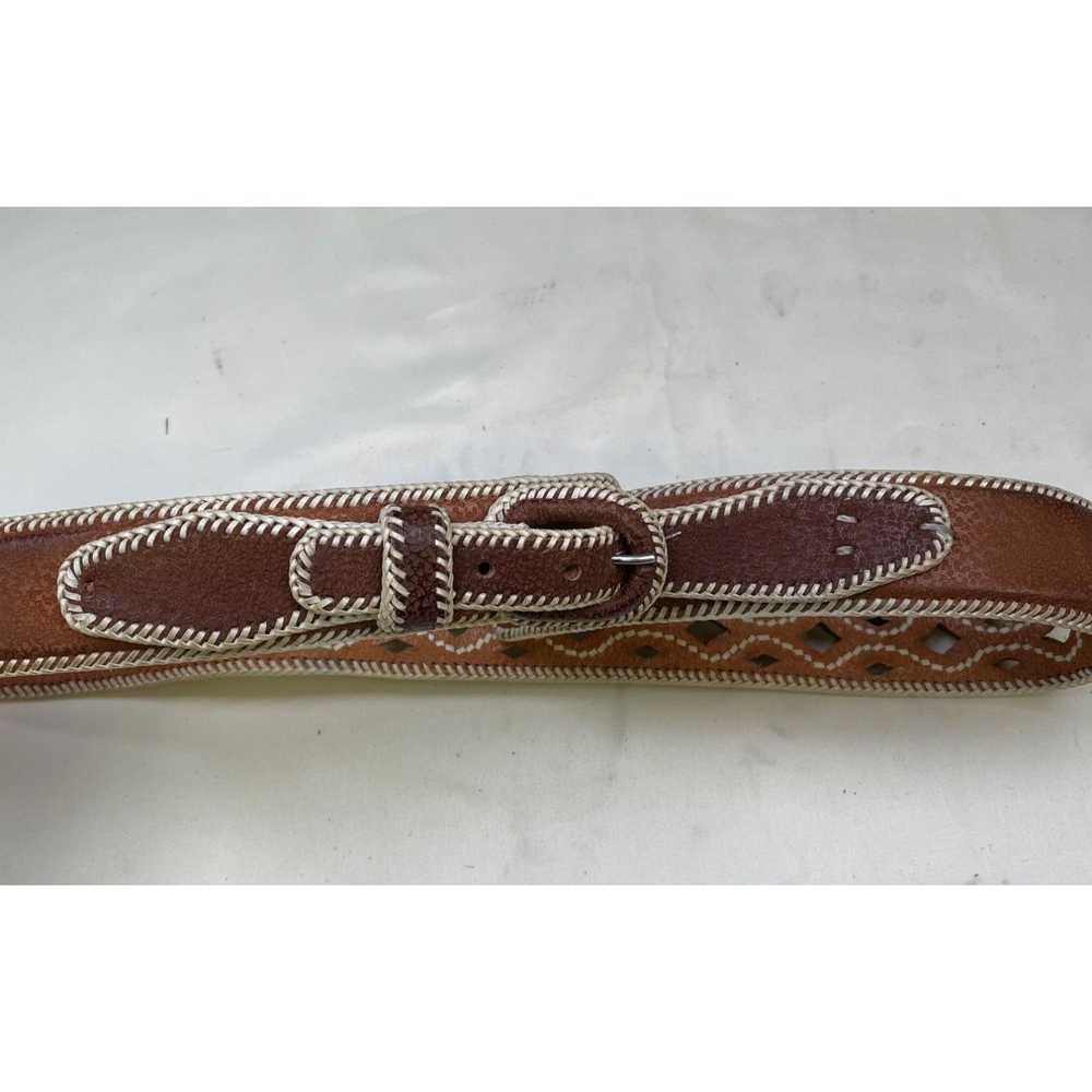 Other Western Women's Brown Leather Stitched Belt… - image 2