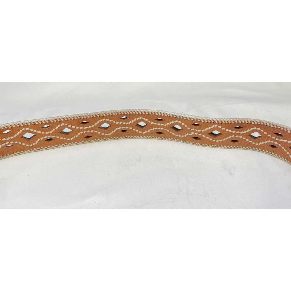 Other Western Women's Brown Leather Stitched Belt… - image 4