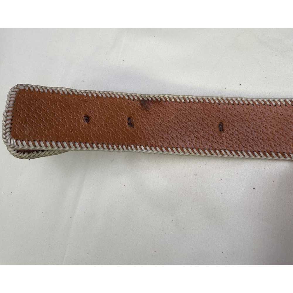 Other Western Women's Brown Leather Stitched Belt… - image 5