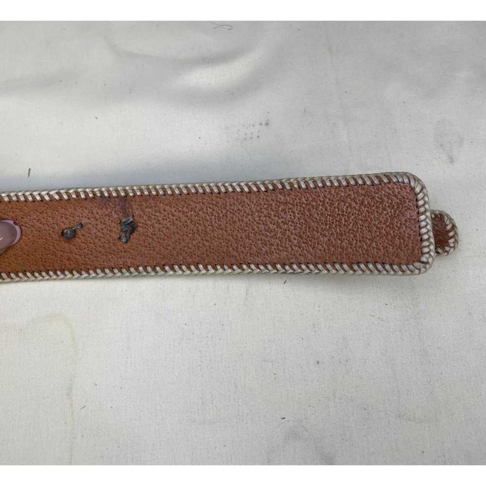 Other Western Women's Brown Leather Stitched Belt… - image 7