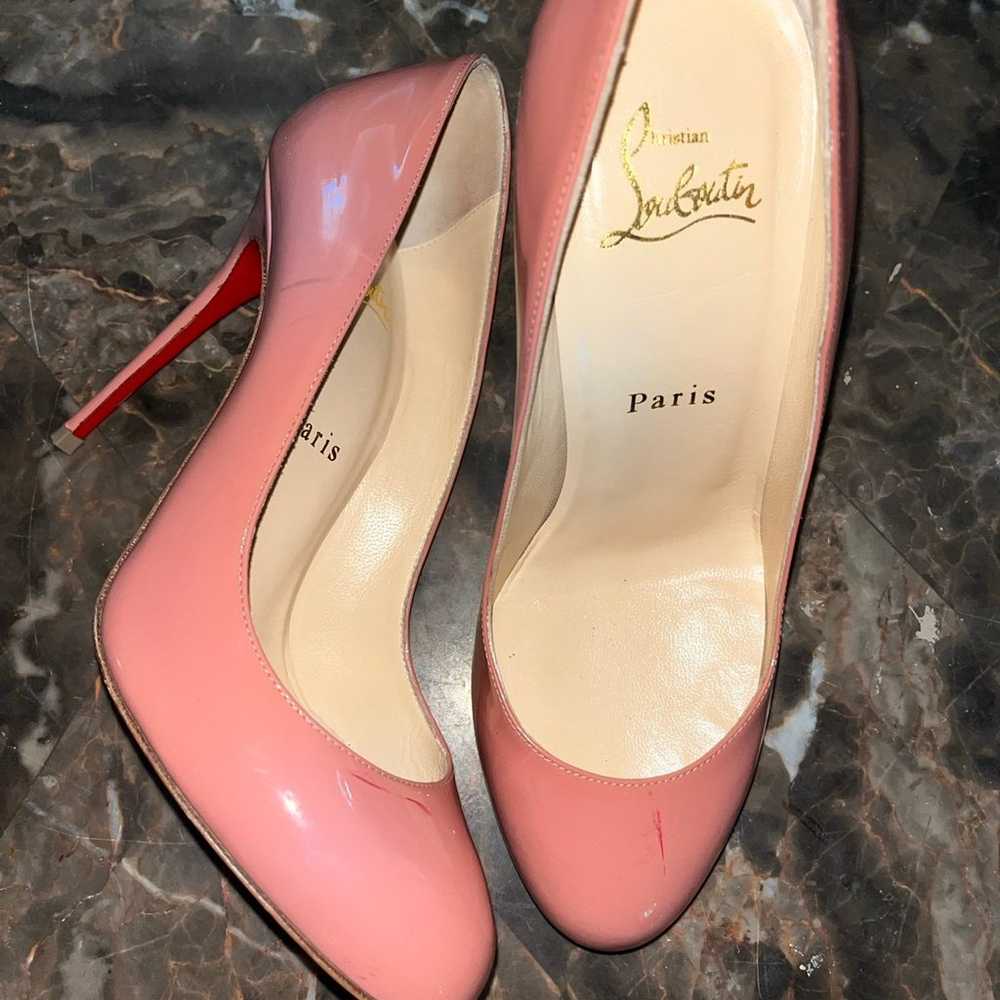 Louboutin 37.5 blush pink heels - image 1