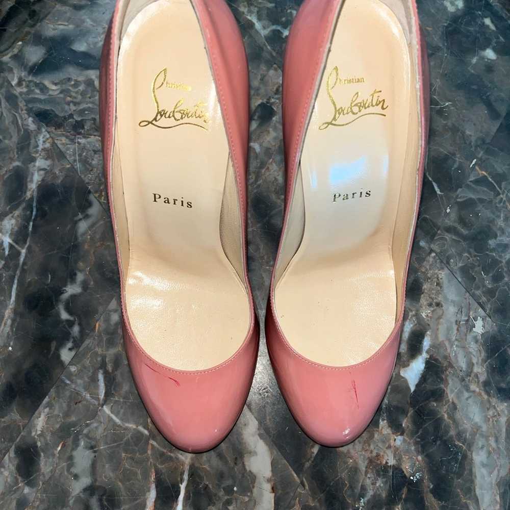 Louboutin 37.5 blush pink heels - image 2