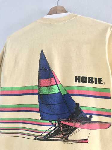 NWT NOS Vintage 90s HOBIE Surf outlet Sailboat All Over Print Art T-Shirt size Large