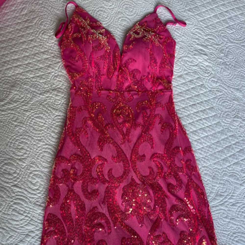 Pink Sequin Bodycon Dress - image 2