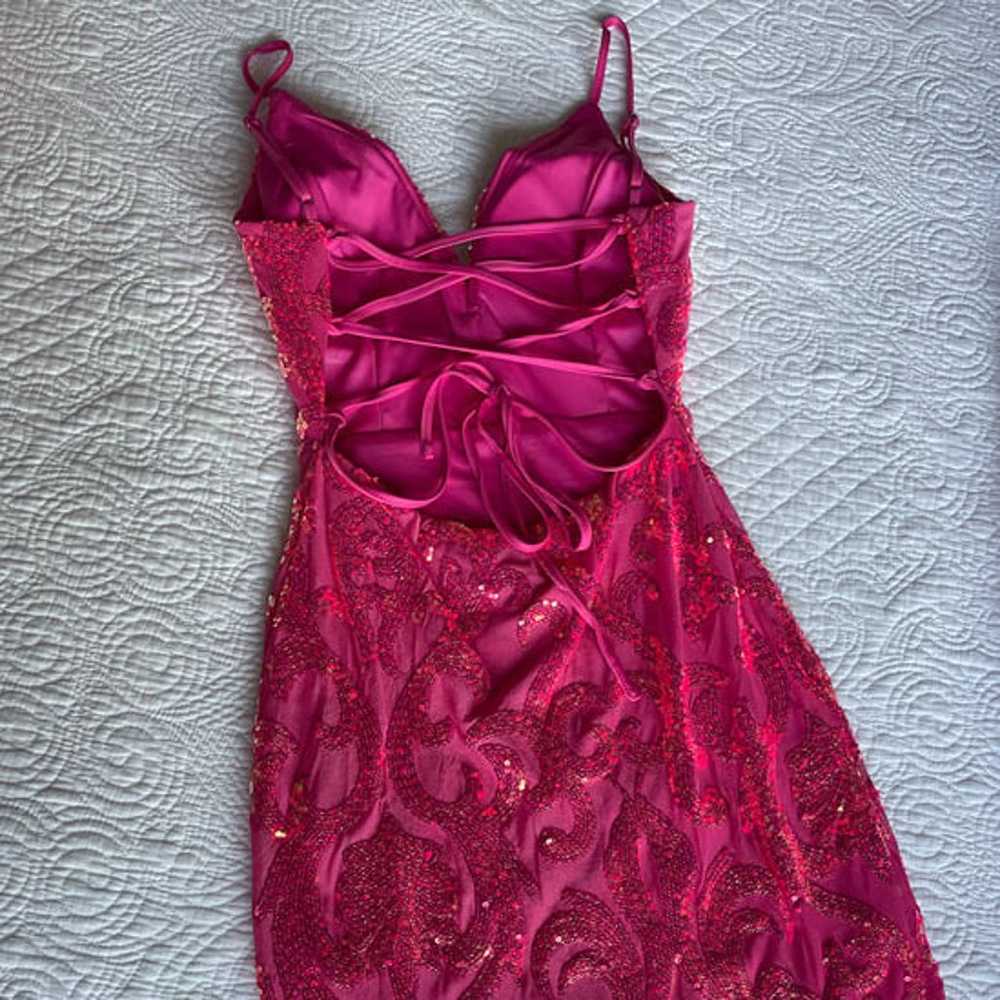 Pink Sequin Bodycon Dress - image 3