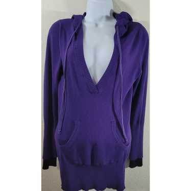 Rue 21 Rue 21 Purple Deep V Neck Drawstring Hoodi… - image 1