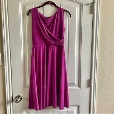 Tiana B. Fuchsia Sleeveless Surplice Midi Dress; … - image 1