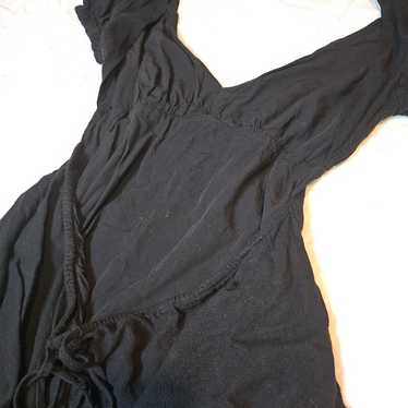 Princess Polly Open Back Little Black Dress Linen 