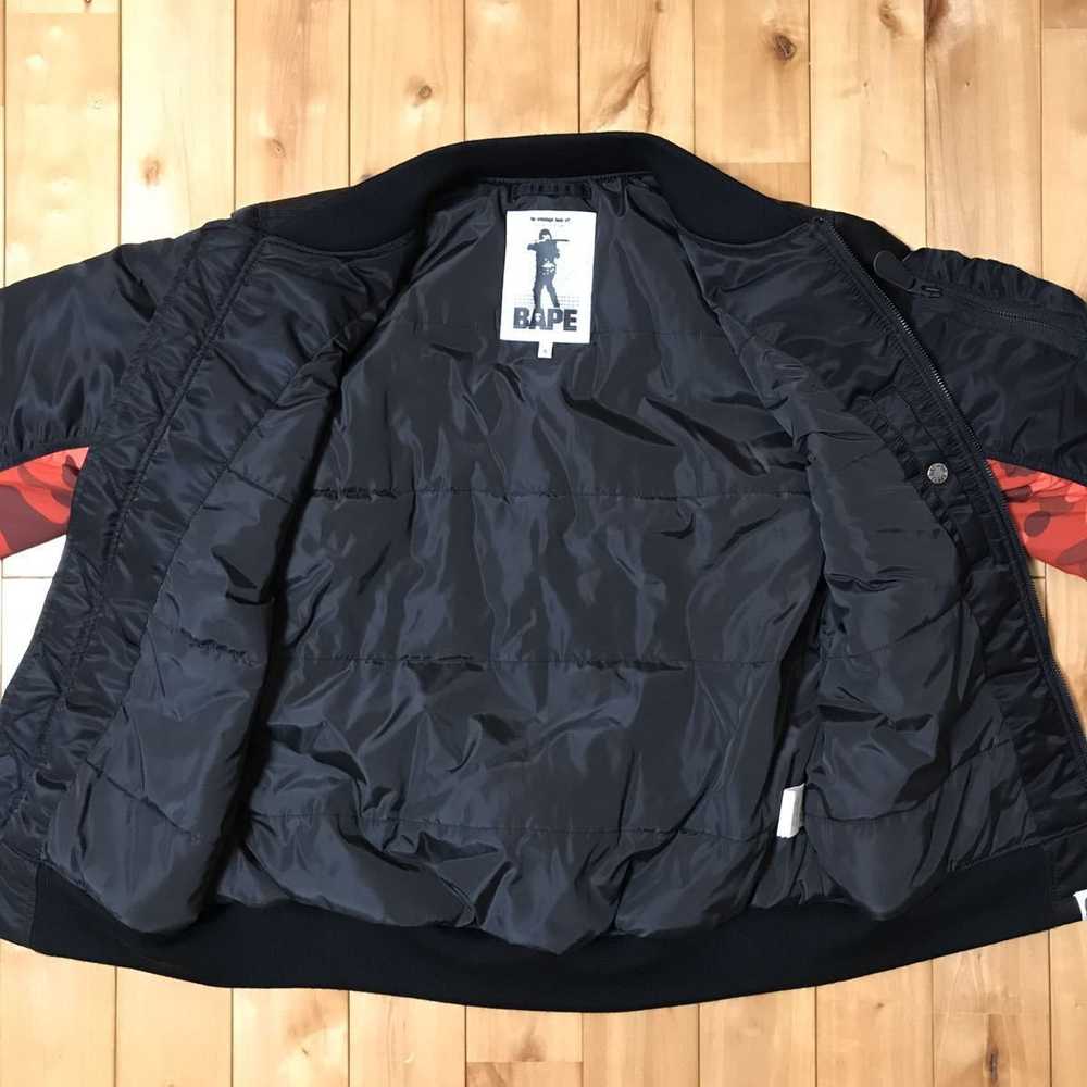 Bape 2019 HUNTING MA-1 bomber jacket black × red … - image 3