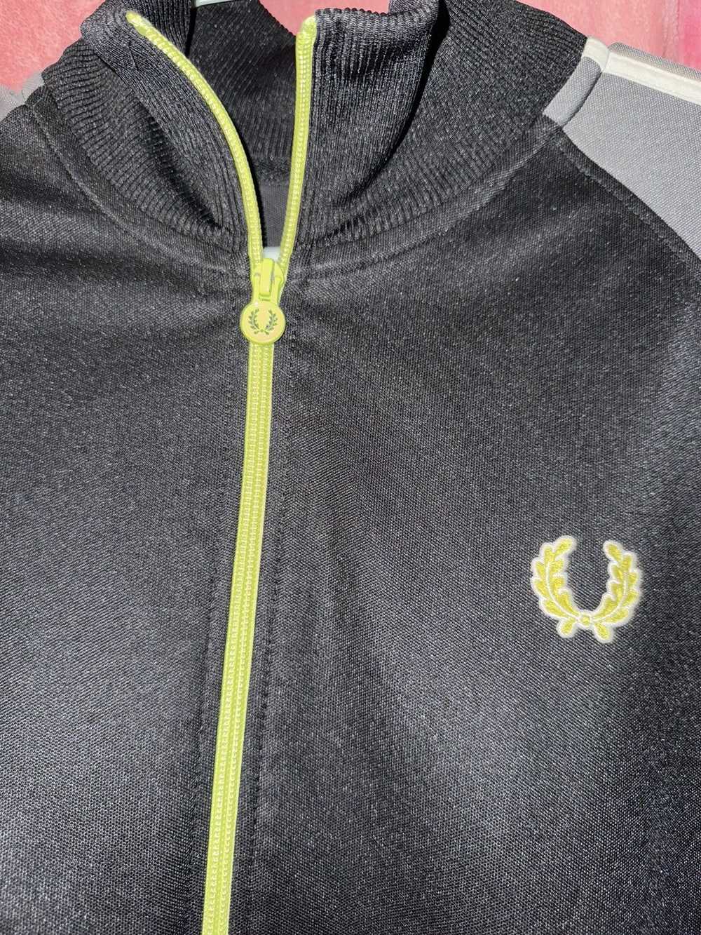 Fred Perry Vtg Fred Perry Black/Green/Grey Track … - image 3