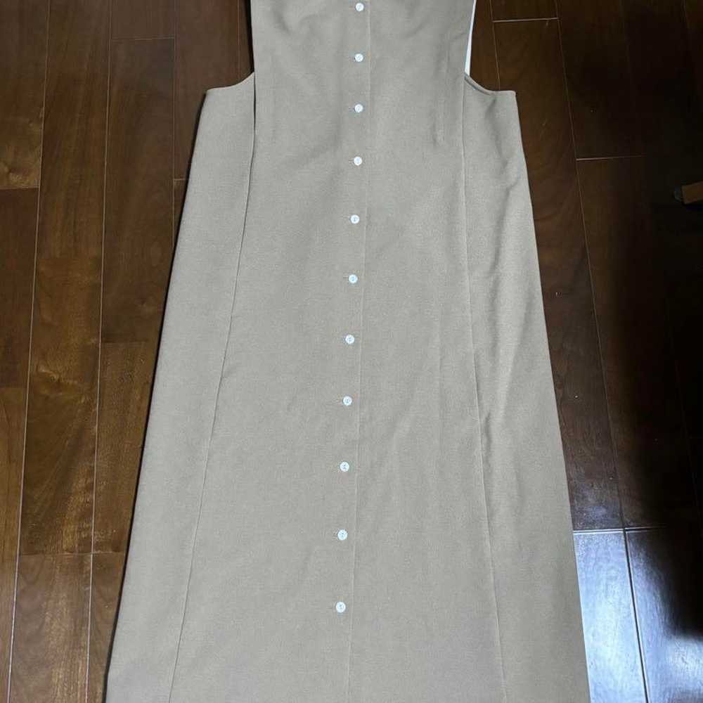 Sleeveless Long One-piece Dress, Size M, Ivory Be… - image 2