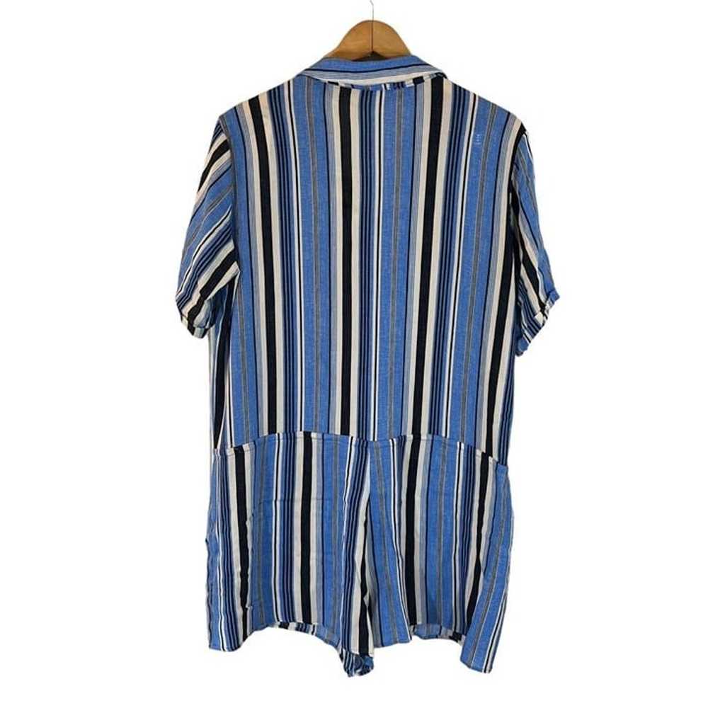 Kori Striped Romper Medium Blue White Black Strip… - image 2