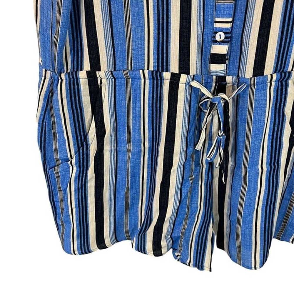 Kori Striped Romper Medium Blue White Black Strip… - image 5