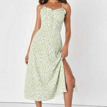 Lulus x Lush timeless touch green floral print A-l