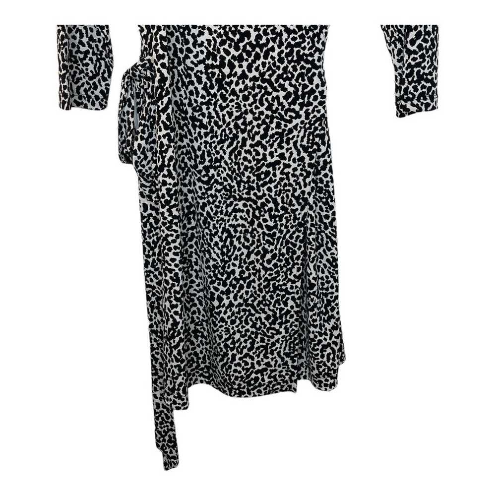 Banana Republic Black Animal Print Wrap Dress Pet… - image 3