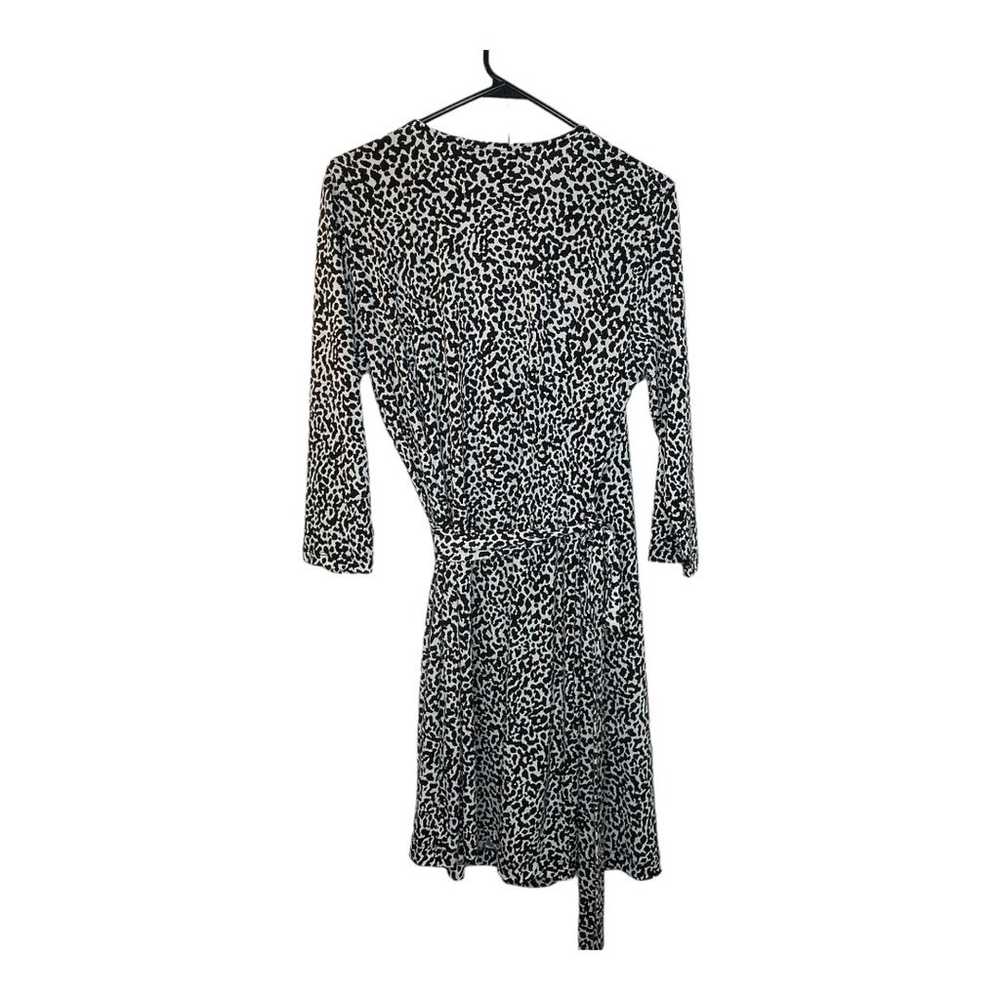 Banana Republic Black Animal Print Wrap Dress Pet… - image 4