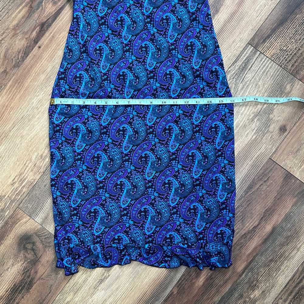 Vintage Y2K Vintage Dress Paisley Blue Purple Ruf… - image 10