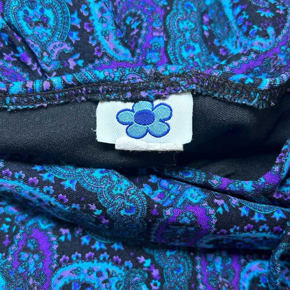 Vintage Y2K Vintage Dress Paisley Blue Purple Ruf… - image 12