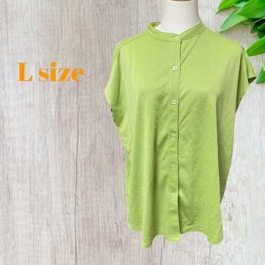 【Vintage】(L) Ladies Sleeveless Blouse Light Green - image 1