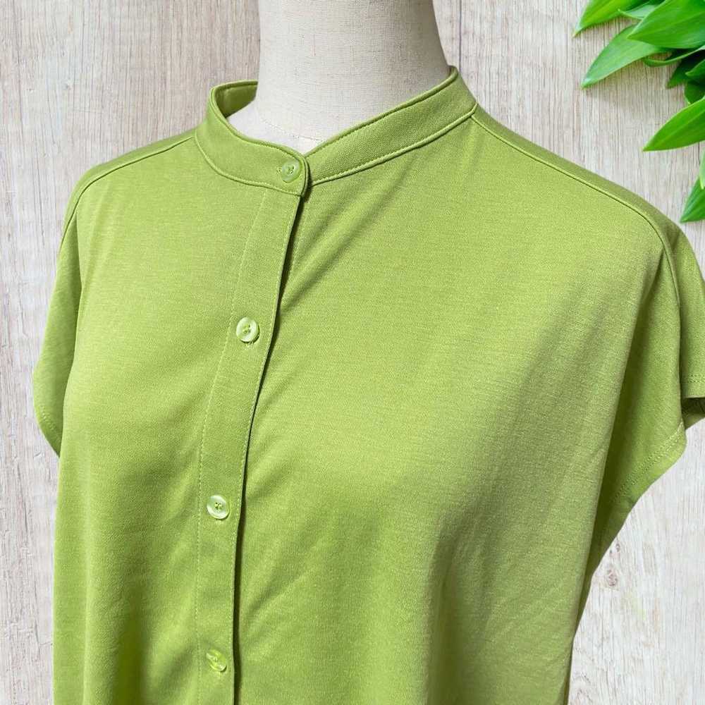 【Vintage】(L) Ladies Sleeveless Blouse Light Green - image 4