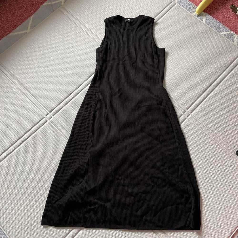 UNIQLO Sleeveless Ribbed Knit Dress XXL Black - image 1