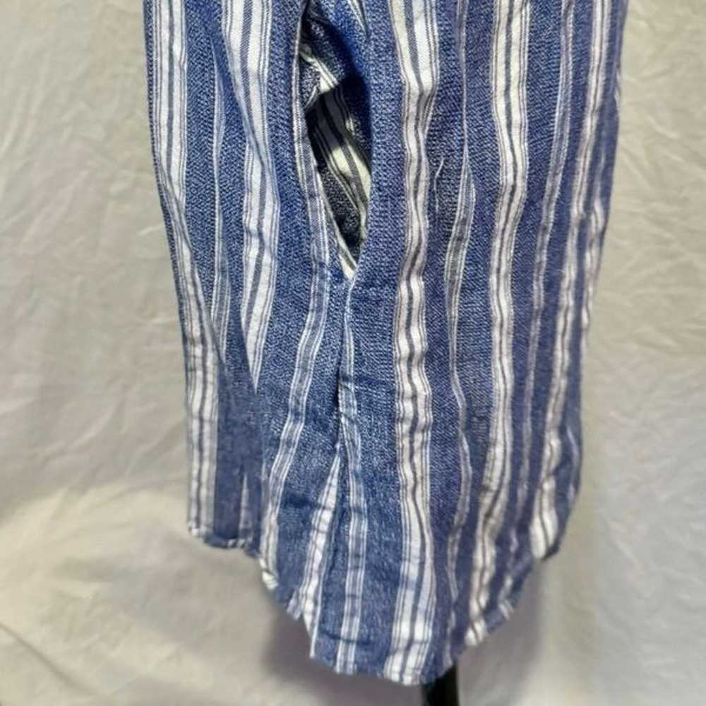 Harper Heritage, Blue Striped, Linen, Button Down… - image 11