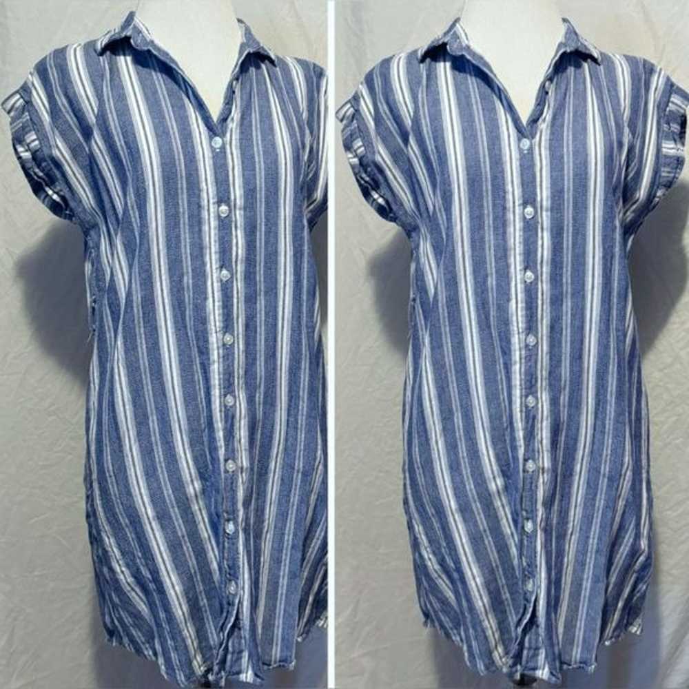 Harper Heritage, Blue Striped, Linen, Button Down… - image 3